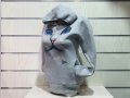 Нов дамски суичър с 3D принт сива Котка със сини очи, снимка 3