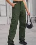 Дамски едноцветни ежедневни извънгабаритни хипстърски карго панталони, 5цвята , снимка 13