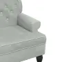 vidaXL Пейка с облегалка, светло сива, 119,5x64,5x75 см, кадифе, снимка 6