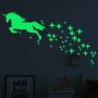 Светещи стикери Еднорог със звезди , светещ в тъмното стикер еднорог и звездички декорация за деца, снимка 1