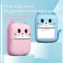 Преносим Мини принтер коте  термопринтер с Bluetooth Розов Син цвят, снимка 1