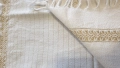 Кърпа,месал от фин кенар и везани орнаменти от сърма, снимка 6