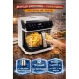 Дигитален еър фрайър Hausberg HB-2343AB 6.5L | Стъклена кошница | 12 програми | 360° прозрачен изгле, снимка 1
