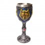 Код 94154 Стилна чаша от полирезин и метал с релефни декорации - вълци и символи