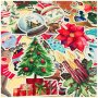 33 бр Коледни малки самозалепващи лепенки стикери украса картонена торта ръчна изработка подарък