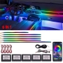 RAINBOW LED амбиентно осветление за автомобили с RGB 256 цвята, 6 IN 1, снимка 1