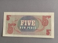 Военна банкнота - Великобритания - 5 пенса UNC, снимка 2