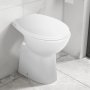 Висока тоалетна без ръб плавно затваряне +7 см керамика бяла, снимка 1