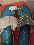 Летни чехли в тюркоазен цвят , снимка 1 - Чехли - 44920329