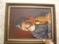 Стара картина ,масло върху платно., снимка 1