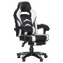Геймърски стол Carmen 6198 с подвижна опора за крака - Черен/Бял, снимка 5