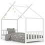 vidaXL Рамка за детско легло, бяла, бор масив, 90х200 см(SKU:283369