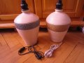 Керамични  настолни лампи , комплект кер.съдове ,обшити с ратани свещници, снимка 2