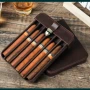 Ретро кожен калъф за 6 пури от естествена кожа, снимка 2