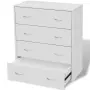 vidaXL Сайдборд с 4 чекмеджета, 60 x 30,5 x 71 см, бял（SKU: 242545）, снимка 1