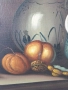 Rens 100х80см/стара голяма картина масло върху платно/натюрморт/маса-съдове-плодове/дървена рамка, снимка 9