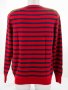 Раиран мъжки памучен пуловер в червено и тъмносиньо марка Denim Culture - M, снимка 2
