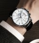 Belushi White Black B-576 Луксозен мъжки кварцов часовник с кожена каишка, снимка 2