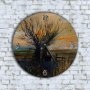 Стенен Часовник - Арт Красив Пейзаж Поляни Дърво, снимка 1 - Стенни часовници - 44417990