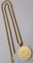 Позлатена огърлица с висулка - монета 100 Куруш, снимка 1 - Колиета, медальони, синджири - 35425303