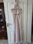 бална абитуриентска рокля парти елегантна рокля тип русалка сатен бежова натурален цвят ASOS