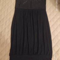 Черна рокля тип бюстие с паети , снимка 1 - Рокли - 37336095