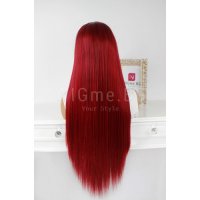 Дълга червена лейс фронт перука Антония, снимка 2 - Аксесоари за коса - 29244214