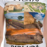 Нова дамска тениска с дигитален печат крепостта "Баба Вида", гр. Видин, снимка 2 - Тениски - 29964825