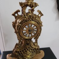 Масивен бронзов механичен френски часовник, снимка 1 - Антикварни и старинни предмети - 37133808