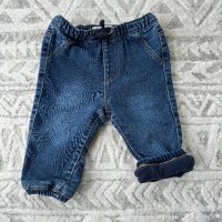 Бебешки подплатени термо дънки, снимка 2 - Панталони и долнища за бебе - 42834155