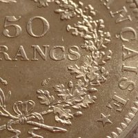 Сребърна монета 50 франка 1974г. Република Франция LIBERTE EGALITE FRATERNITE 40936, снимка 4 - Нумизматика и бонистика - 42832358