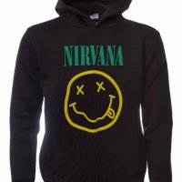 Нов мъжки суичър с трансферен печат на музикалната група Nirvana (Нирвана), снимка 6 - Суичъри - 31757713