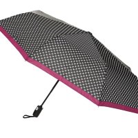 Автоматичен сгъваем чадър за дъжд Черен бордо с бели кръстове 29 см, снимка 3 - Други - 42875672