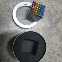 216 Магнитни Топчета (сфери) цветни  5 мм, в метална кутия, снимка 12 - Други игри - 31430911