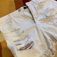 Бели дънкови къси гащи, снимка 1 - Къси панталони и бермуди - 29650121