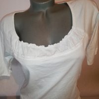 Бяла блуза ESPRIT 100 % памук р-р S, снимка 4 - Тениски - 36679688