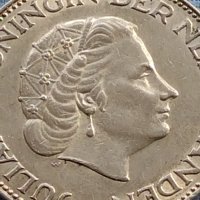 Сребърна монета 2 1/2 гулдена 1963г. Кралица Юлиана Нидерландска 29627, снимка 11 - Нумизматика и бонистика - 42755303