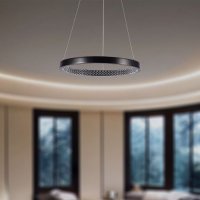 LED Полилей 19W Черен С Кристален Ефект, снимка 6 - Полилеи - 42742966