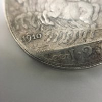 Сребърна монета Италия 2 лири, 1910, снимка 8 - Нумизматика и бонистика - 35344001