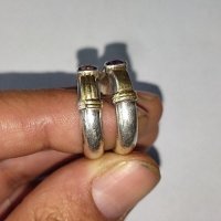 Сребърен пръстен 975 с 18 С злато, снимка 4 - Пръстени - 38253172
