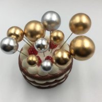 Бронзово - златни и сребърни топки на тел стиропор за украса на торта декор стиропорени, снимка 4 - Други - 28339248