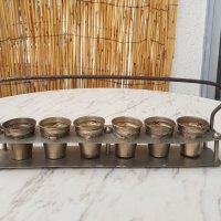 Старинен комлект от 6 метални чашки, снимка 2 - Антикварни и старинни предмети - 39288247