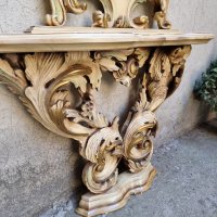 Италианска барокова конзола с огледало 015, снимка 6 - Огледала - 37992551