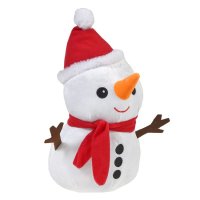 Коледен плюшен снежен човек, 35см, снимка 2 - Плюшени играчки - 42789214