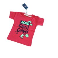 Червена детска тениска с интересна щампа печат  , снимка 3 - Детски тениски и потници - 40399582