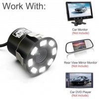 18.5мм 8 Led HD CCD Супер Мини Водонепромокаема Камера за Автомобил за Задно Нощно Виждане Паркиране, снимка 7 - Навигация за кола - 35268099