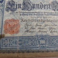 Райх банкнота - Германия - 100 марки / 1910 година рядка Имперска банкнота с червен печат- 17948, снимка 5 - Нумизматика и бонистика - 31019834