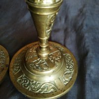 два барокови свещника от бронз, снимка 3 - Антикварни и старинни предмети - 29865430