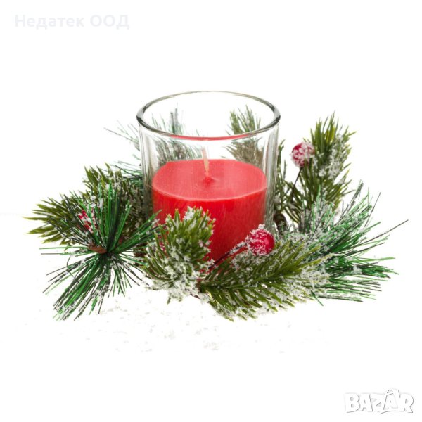 Комплект с коледни  свещници, 10х10х8см, 2 бр., снимка 1