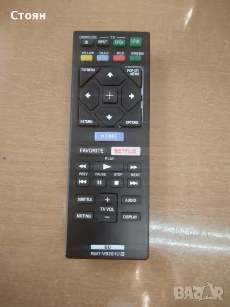Дистанционно RMT-VB201U за Sony DVD Blue-Ray , x-remote, Netflix, Черно, снимка 1